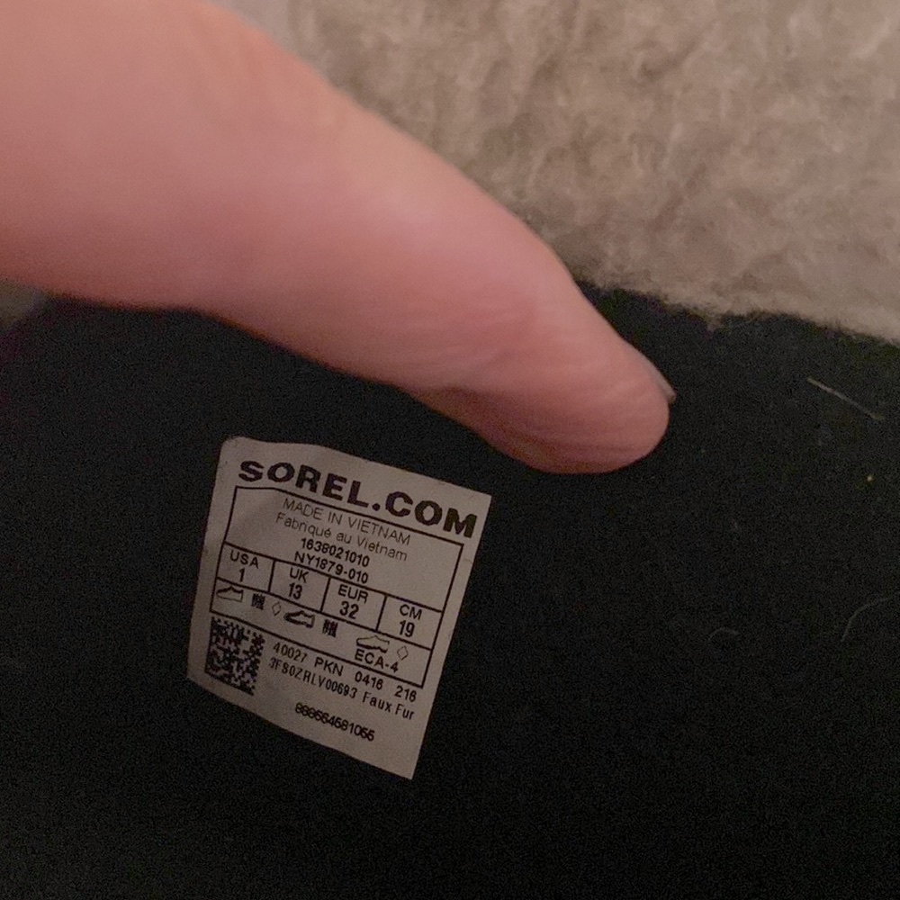 Sorel Waterproof Fleece Lined Duck Boots Navy Blue Kids Size 1 - Picture 10 of 11